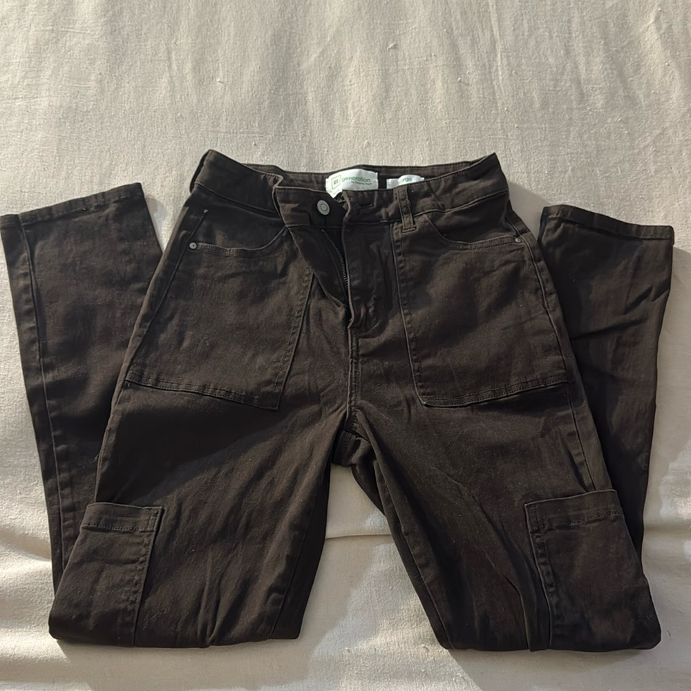 Skinny brown cargo pants